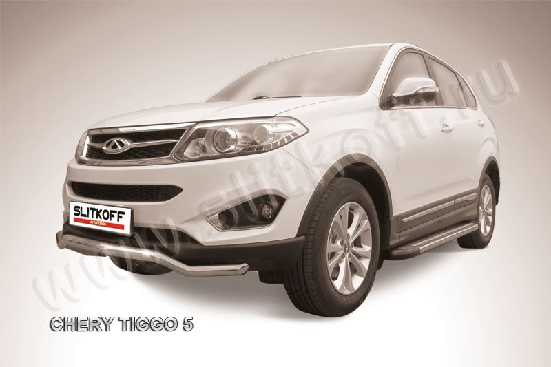 Защита переднего бампера Chery Tiggo 5