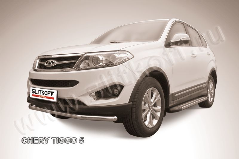 Защита переднего бампера d57 Chery Tiggo 5