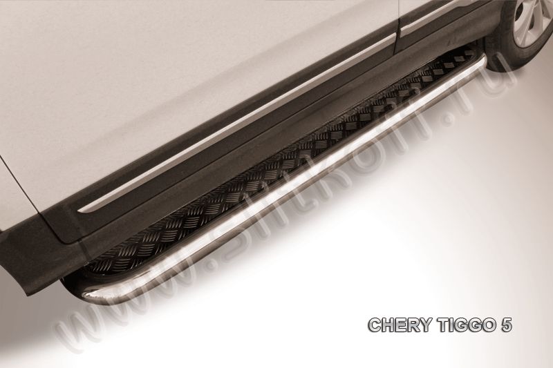 Пороги d57 с черным Chery Tiggo 5