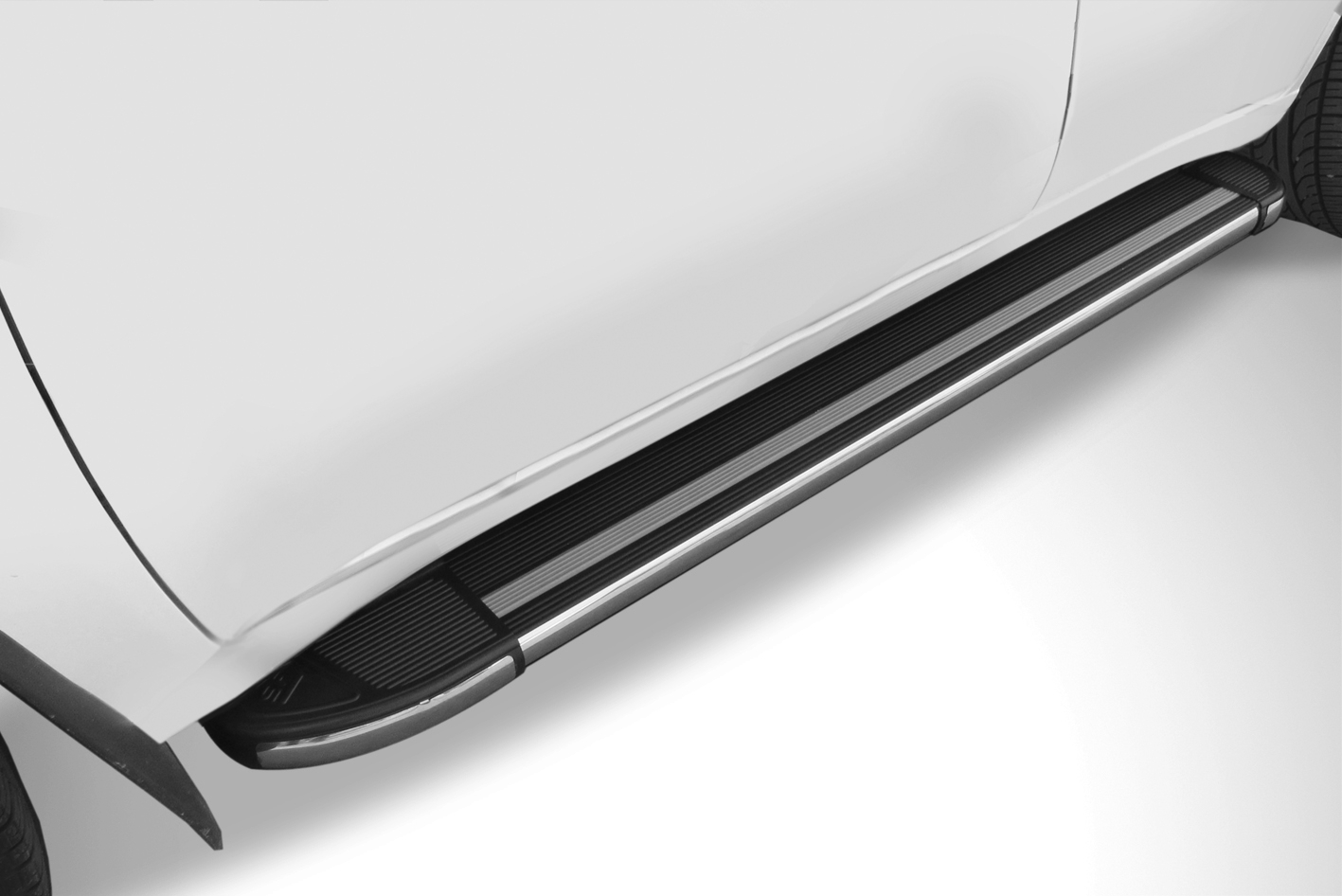 Пороги алюминиевые черные Chery Tiggo FL, Vortex Tingo FL