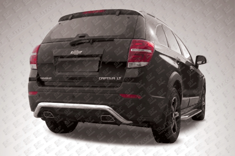 Защита заднего бампера d57 "скоба" Chevrolet Captiva 2013 Защита заднего бампера d57 "скоба" Chevrolet Captiva 2013