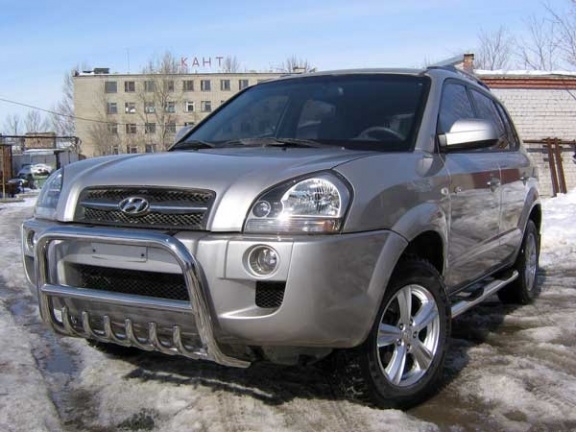 Кенгурятник низкий d57 c защитой картера Hyundai Tucson