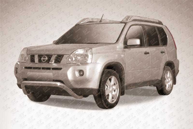 Кенгурятник низкий d76 "мини" Nissan X-TRAIL (2007)