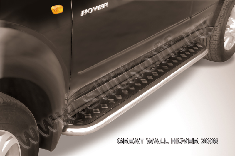 Пороги d42 с листом (чёрный "квинтет") Great Wall Hover H2 Пороги d42 с листом (чёрный "квинтет") Great Wall Hover H2