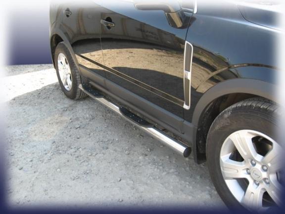 Пороги d76 с проступями Opel Antara Пороги d76 с проступями Opel Antara