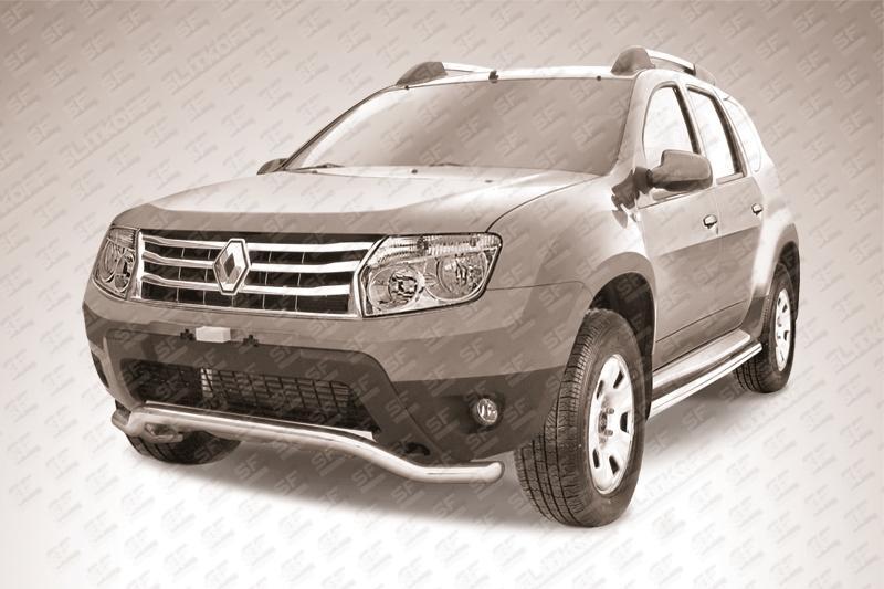 Защита переднего бампера d57 "волна" Renault Duster